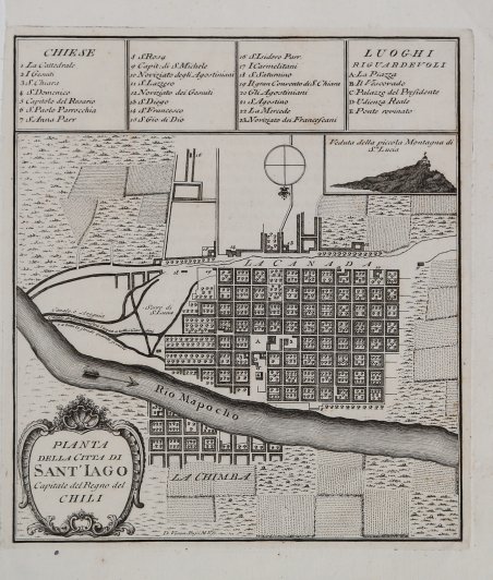 Pianta della Citta di Sant'Iago Capitale del Regno del Chili