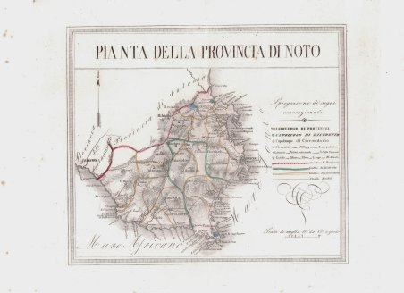 Pianta della Provincia di Noto