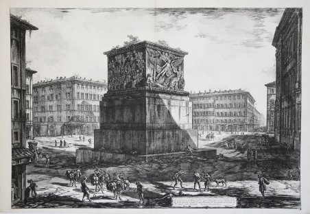 Piazza di Montecitorio - Veduta del Piedistallo dell'Apoteosi di Antonino …