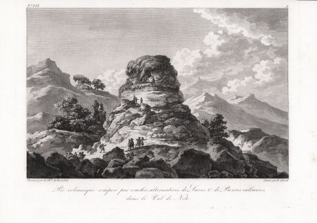 Pic volcanique composé par couches alternatives de Laves & de …