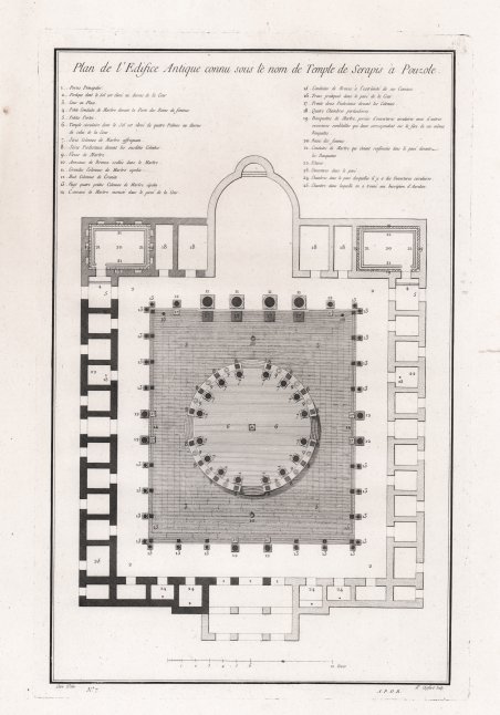 Plan de l'Edifice Antique connu sous le nom de Temple de Serapis Ã  Pouzole