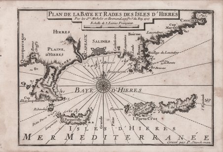 Plan de la Baye et Rades des Isles D'Hieres