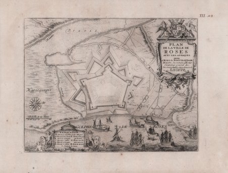 Plan de la Ville de Roses avec les Attaques