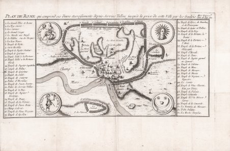 Plan de Rome qui comprend ses divers accroissements depuis Servius …