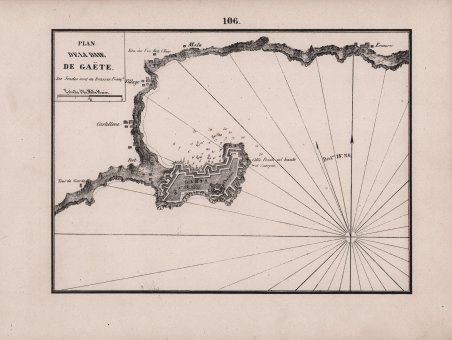 Plan dela Baie de Gaete. Les Sondes sont en Brasses …