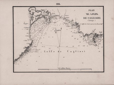 Plan Du Golfe de Cagliari. (Sardaigne)
