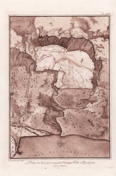 Plan du Licu qu'occupait l'antique ville d'Agrigente et des environs