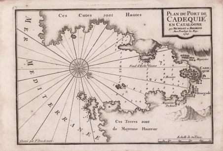 Plan du Port de Cadequie en Catalogne