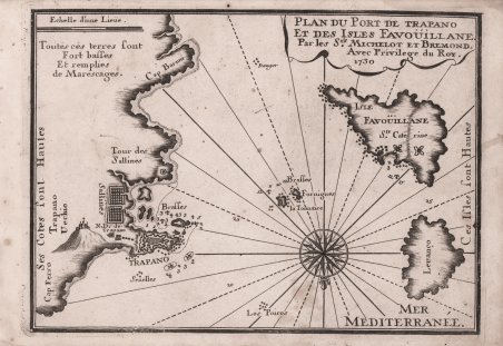 Plan du Port de Trapano et des Isles Favoüillane