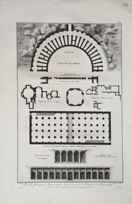Plans de fabriques et Ruines antiques dans les environs de Bayes et de Pouzzoles