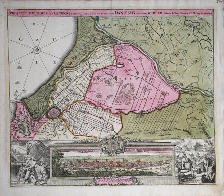 Prospect, Grundis und Gegend der Polnischen vesten Reichs und Handels-Stadt …