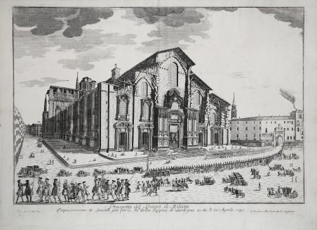 Prospetto del Duomo di Milano e rapresentazione de Funerali fatti …