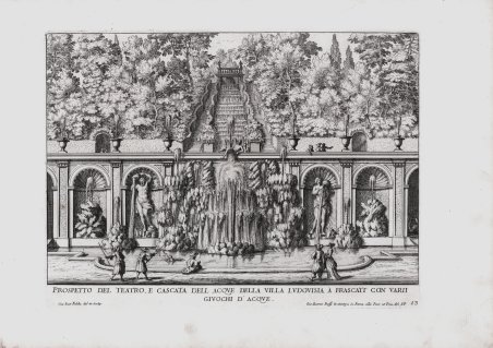Prospetto del Teatro, e della Cascata dell Acque della Villa …