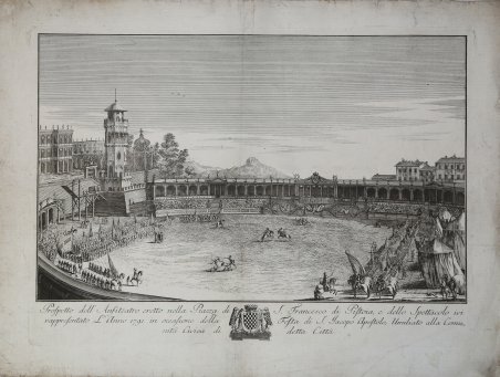 Prospetto dell'Anfiteatro eretto nella Piazza di S. Francesco di Pistoia, …
