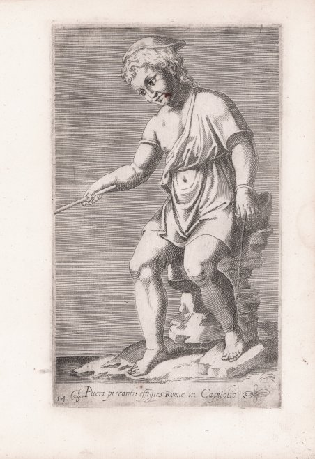 Pueri piscantis effigies Romae in Capitolio