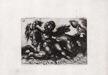 Putto sopra un cavallo marino