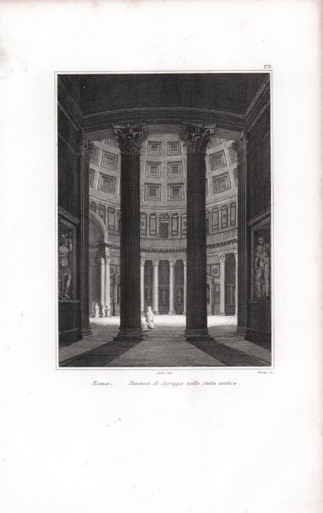 Roma. Panteon di Agrippa nello stato antico.