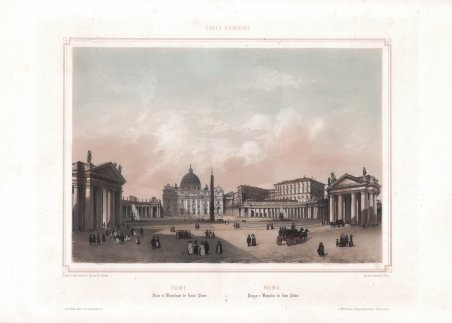 Rome Place et Basilique de Saint Pierre / Roma Piazza …