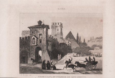 Rome. Porte St. Paul et Pyramide de Caius Sextius
