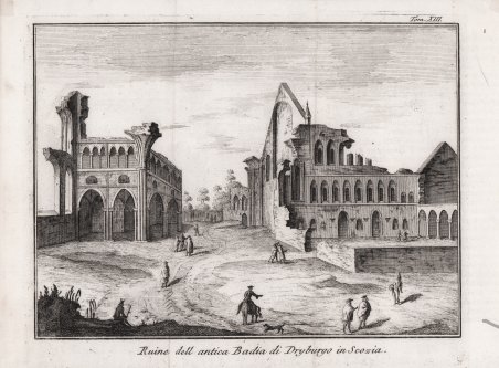 Ruine dell antica Badia di Dryburgo in Scozia