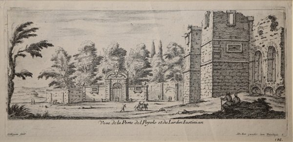 Veue de la Porte del Popolo et du Iardin Iustinian