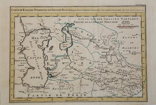 Carte de Karazm Turkestan et Grande Bukarie
