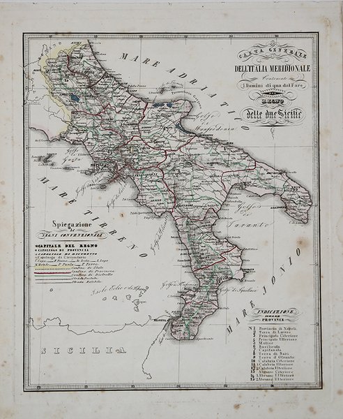 Carta Generale Dell'Italia Meridionale Contenente i Domini di qua dal …