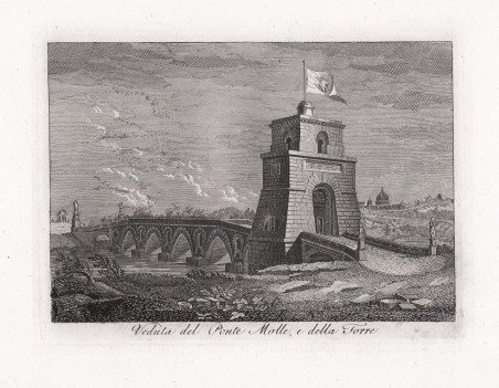 Veduta del Ponte Molle, e della Torre