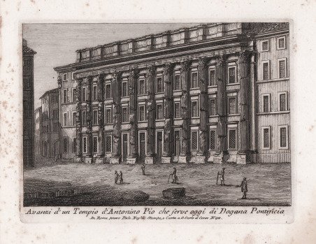 Avanzi d'un Tempio d'Antonino Pio che serve oggi di Dogana …