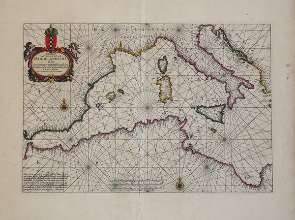 Pascaerte van 't westelyckste deel vande Middelandsche Zee