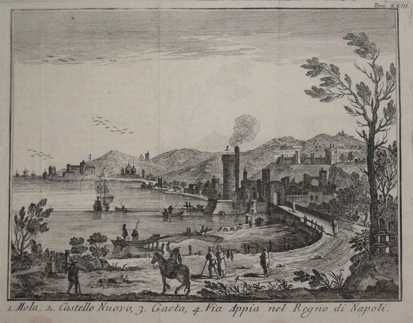 1. Mola, 2. Castello Nuovo, 3. Gaeta, 4.Via Appia nel …