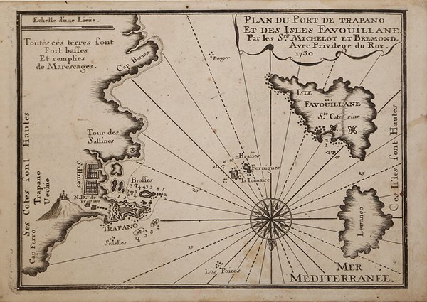 Plan du Port de Trapano et des Isles Favoüillane