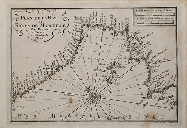 Plan de la Baye et Rades de Marseille