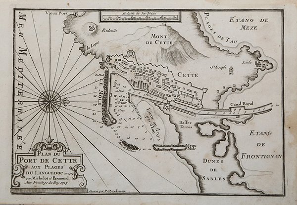 Plan du Port de Cette aux Plages du Languedoc