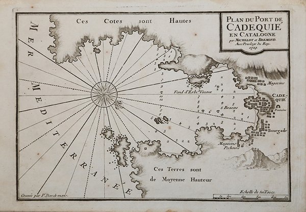 Plan du Port de Cadequie en Catalogne