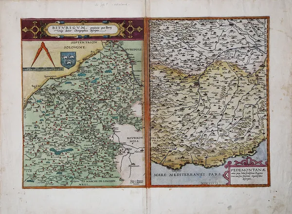 Biturigum provinciae quae Berry vulgo diciturâ¦/Pedemontanaeâ¦Regionisâ¦descriptio