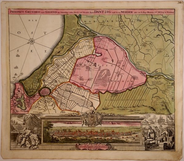 Prospect, Grundis und Gegend der Polnischen vesten Reichs und Handels-Stadt …