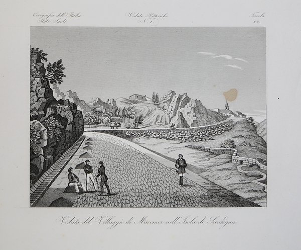 Veduta del Villaggio di Macomer nell'Isola di Sardegna