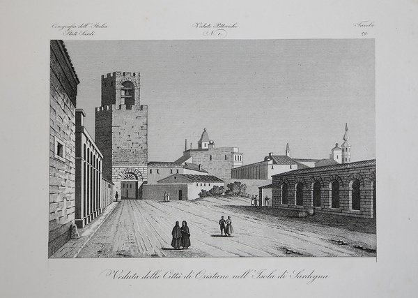 Veduta della Città di Oristano nell'Isola di Sardegna