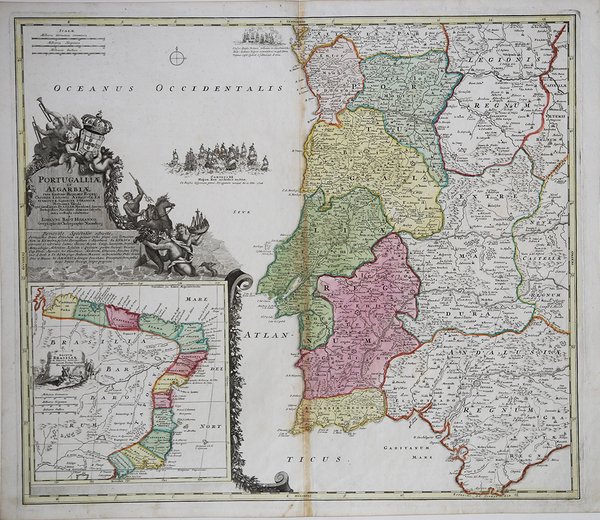 Portugalliae et Algarbiae cum finitiis Hispaniae Regnis…Novissima Tabula