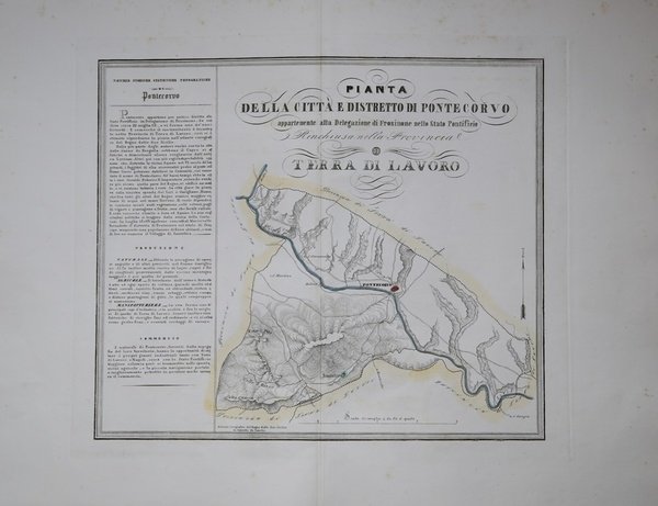 Pianta della città e distretto di Pontecorvo appartenente alla Delegazione …