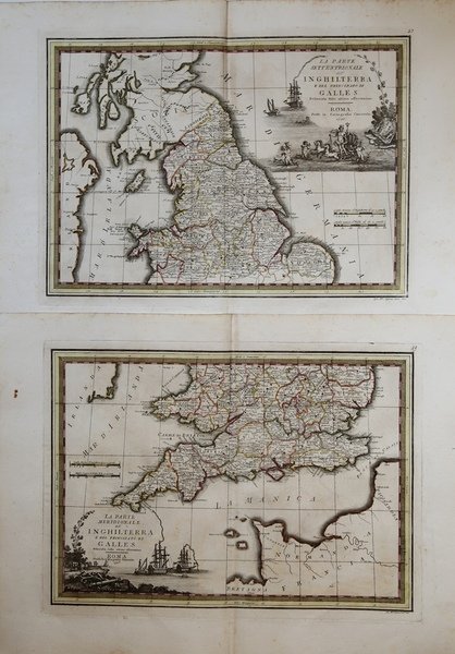 La parte settentrionale & meridionale dell'Inghilterra