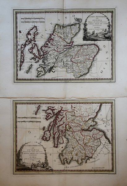 La parte settentrionale & La parte meridionale della Scozia… divisa …