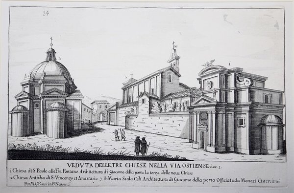 Veduta delle tre chiese nella via Ostiense…