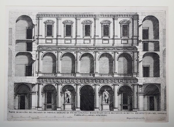 Parte di dentro del palazzo di Farnese disegno di Michelangnolo …
