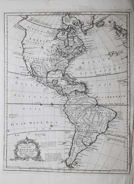 Nuova ed esatta carta della America Ricavata dalle Mappe, e …