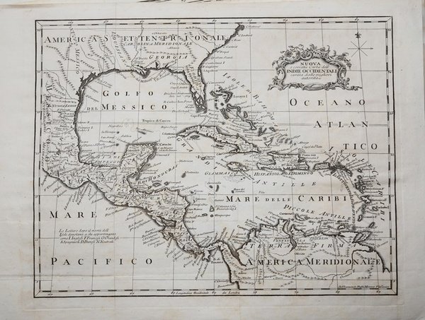 Nuova e corretta Carta dell'Indie Occidentali cavata dalle migliori autorità