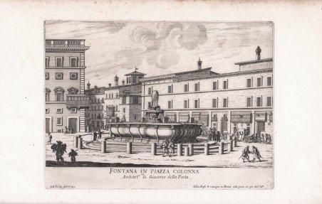 Fontana in piazza Colonna Architet.a di Giacomo della Porta