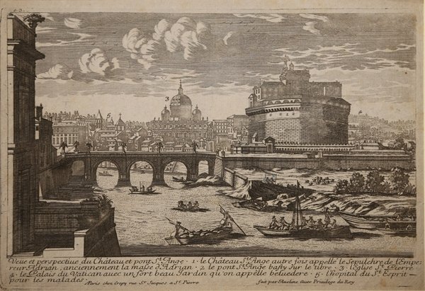 Veüe et perspective du Château et pont St. Ange