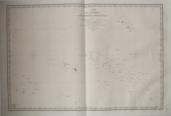 Carte des Archipels Taiti, Pomotou, Nouka-Hiva. & a.dresse?e par Mr. …